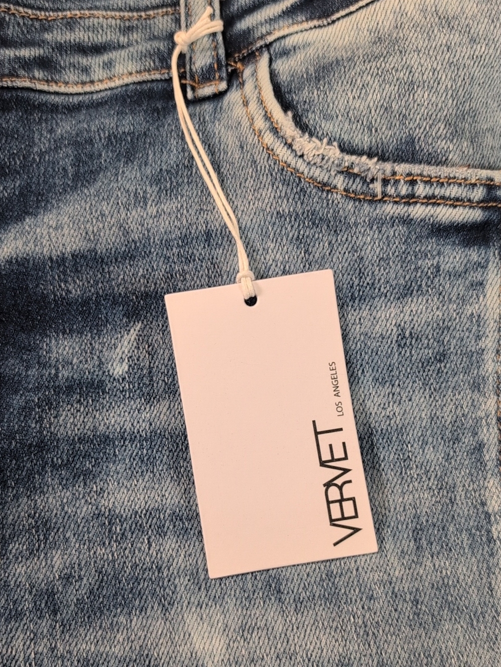 Vervet Jeanne High-Rise Stretch Slim Straight Jeans Acid Wash Size 32 - Picture 3 of 15